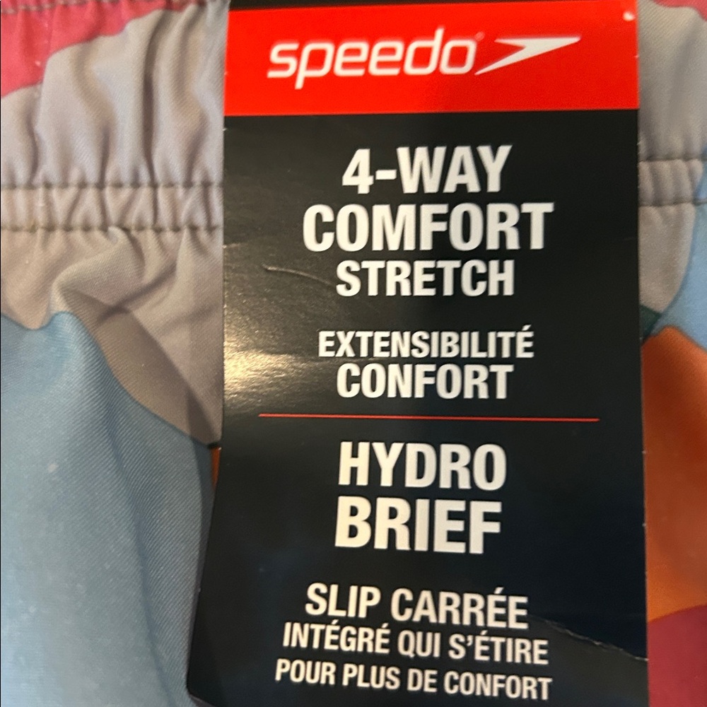 NWT Speedo Swim Trunks Size M Hydro Brief Lined 4-Way Stretch Comfort - Picture 4 of 8